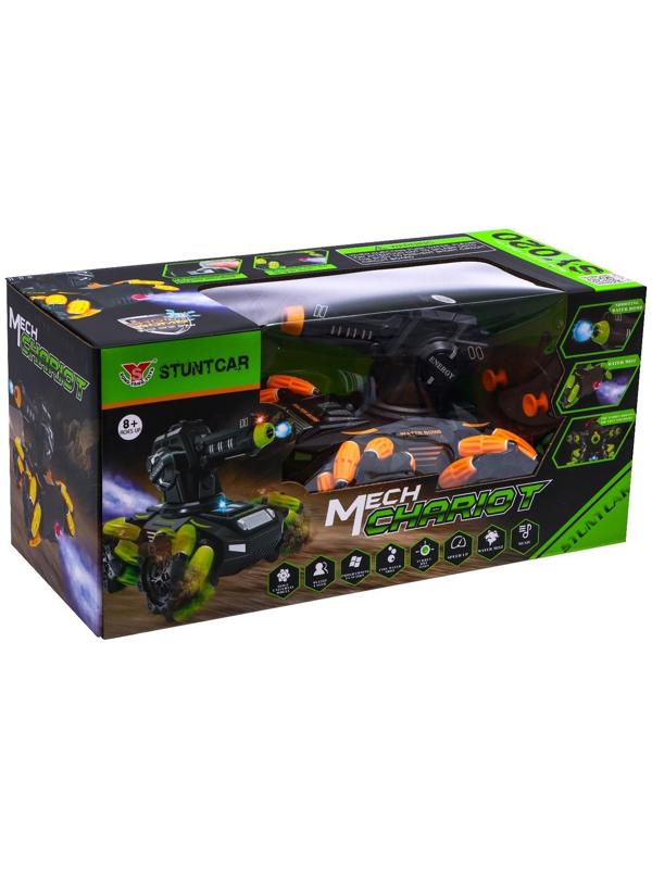 Танк радиоуправляемый MECH, стандартный пульт, стреляет пулями, цвет оранжевый