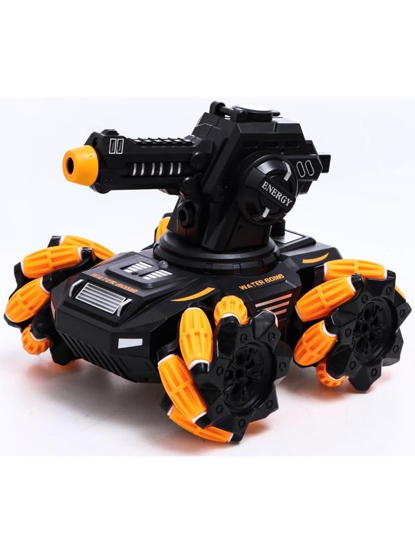 Танк радиоуправляемый MECH, стандартный пульт, стреляет пулями, цвет оранжевый