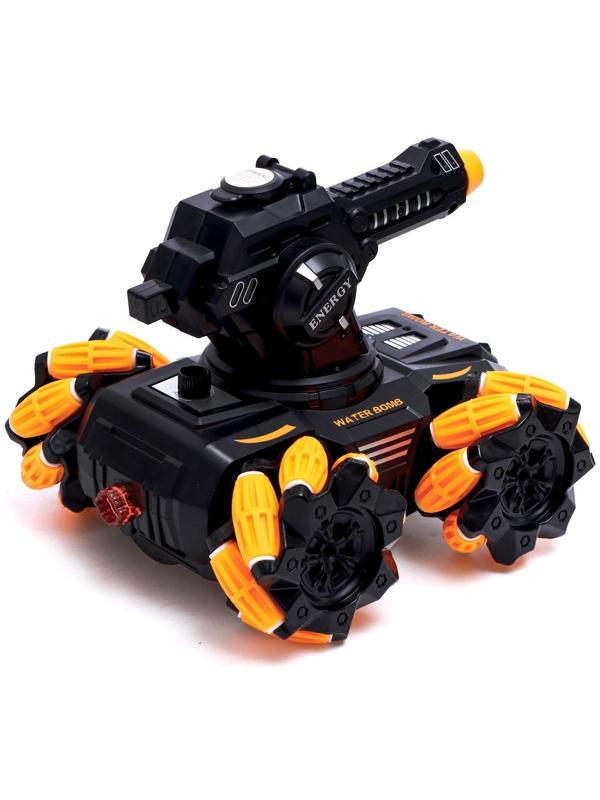 Танк радиоуправляемый MECH, стандартный пульт, стреляет пулями, цвет оранжевый