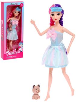 Кукла-модель шарнирная «Кристина» в платье, с питомцем, МИКС