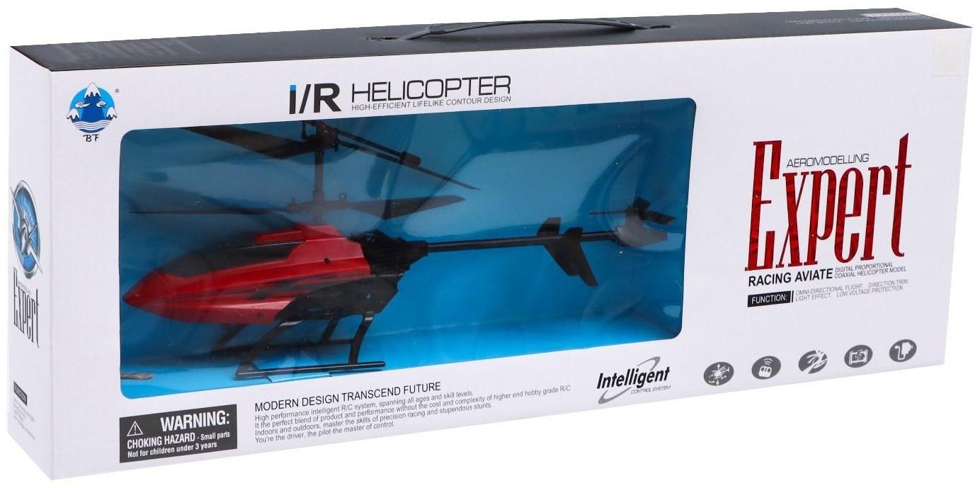 Вертолёт радиоуправляемый «Эксперт», работает от аккумулятора, цвет красный