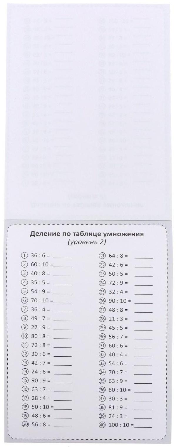 Обучающая книга «Тренируем счёт. Деление», 102 листа
