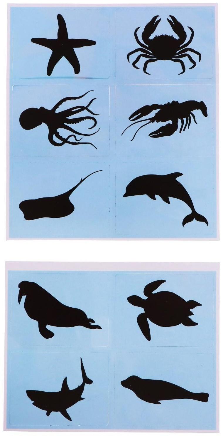 Набор фигурок животных с обучающими карточками «Водные животные»