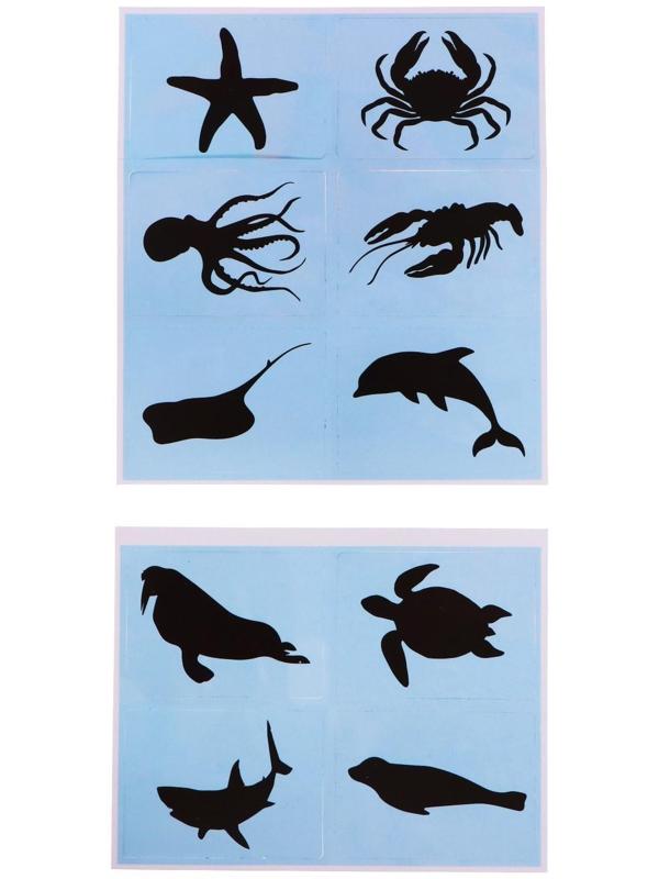 Набор фигурок животных с обучающими карточками «Водные животные»