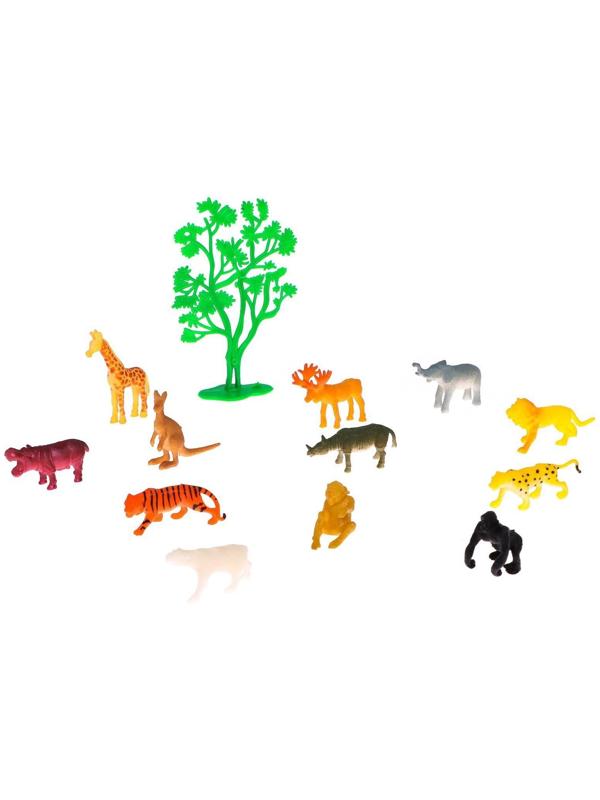 Набор фигурок животных с обучающими карточками «Животные мира»