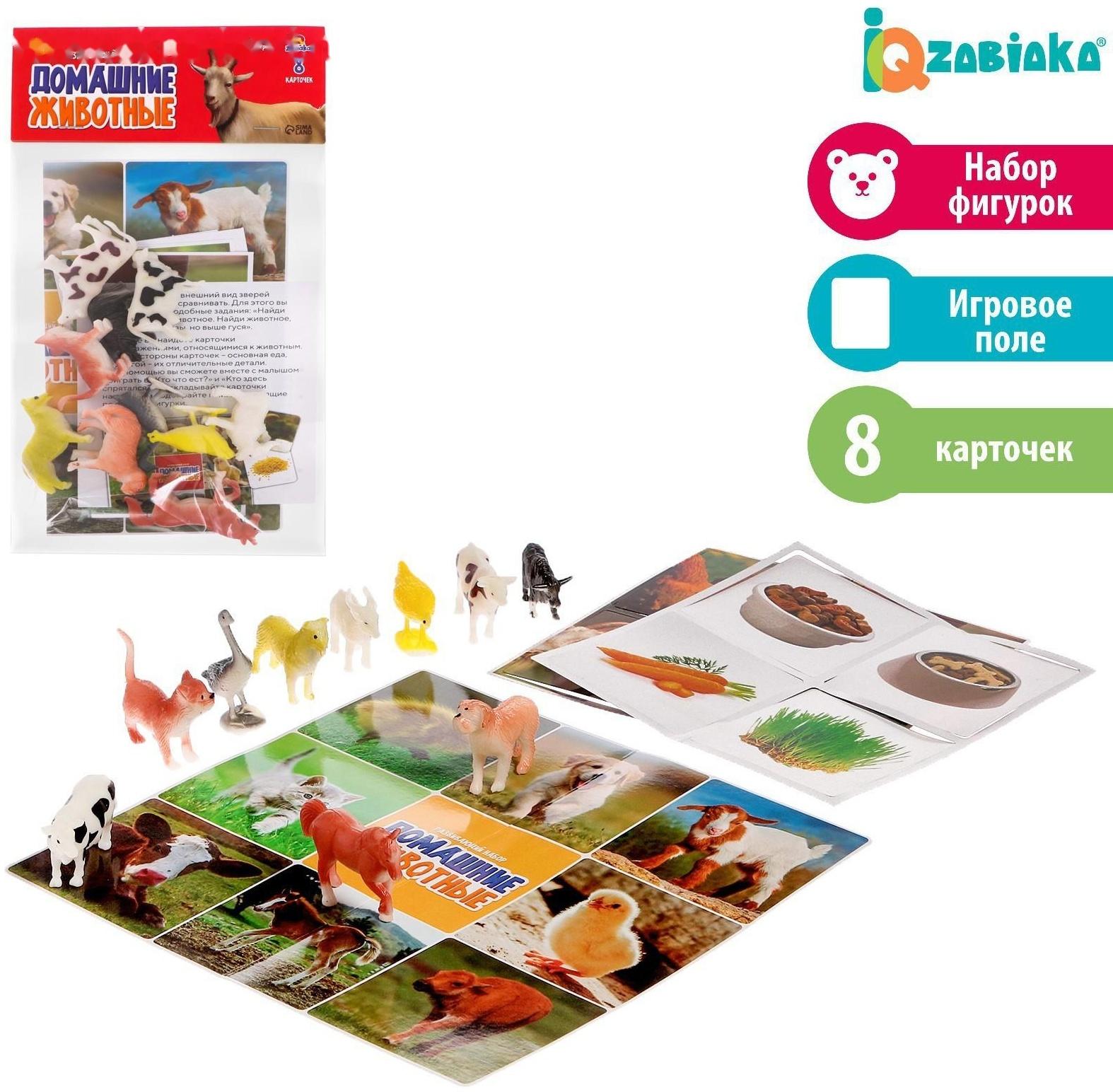 Набор фигурок животных с обучающими карточками «Домашние животные»