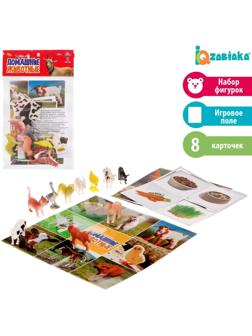 Набор фигурок животных с обучающими карточками «Домашние животные»