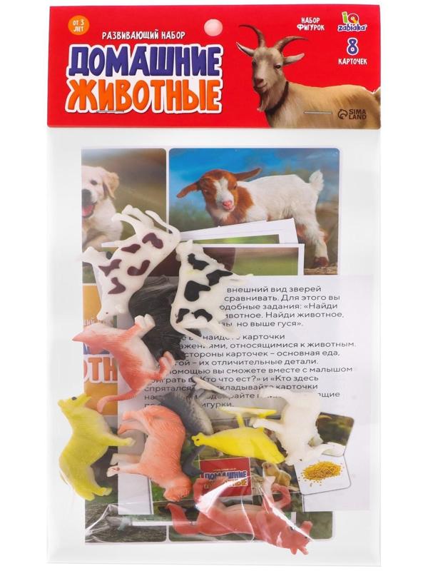 Набор фигурок животных с обучающими карточками «Домашние животные»