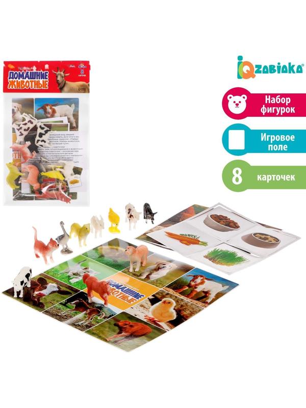 Набор фигурок животных с обучающими карточками «Домашние животные»