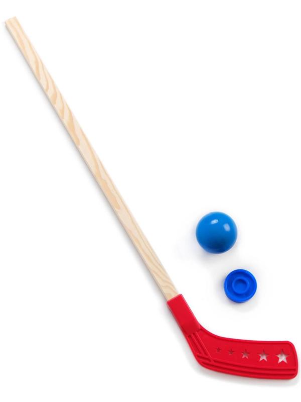 Клюшка хоккейная с мячом и шайбой, 83 см, d мяча-7 см