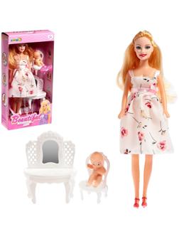 Кукла-модель «Беременная» с малышом, с аксессуарами, цвет белый
