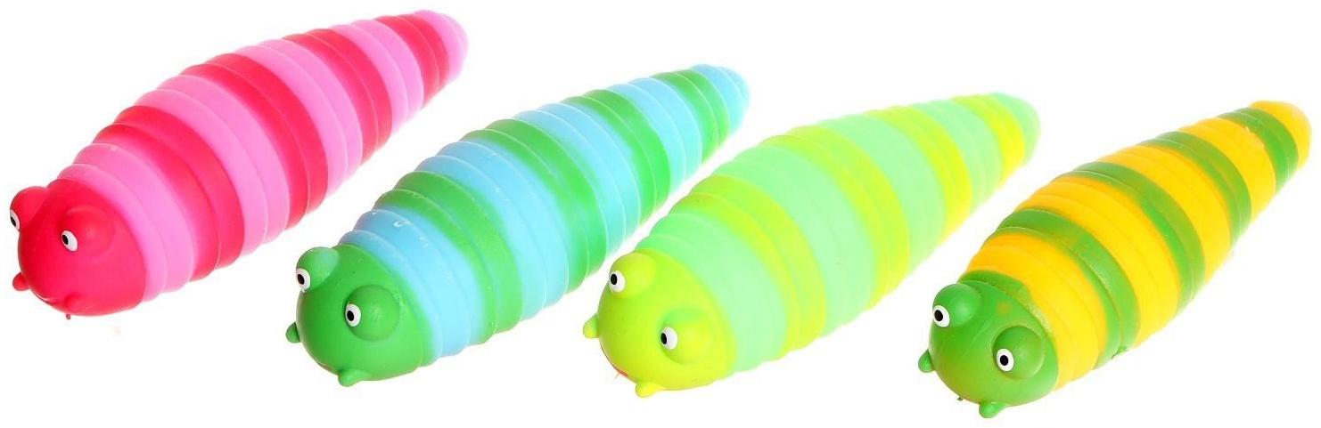 Мялка «Гусеница» с пастой, цвета МИКС