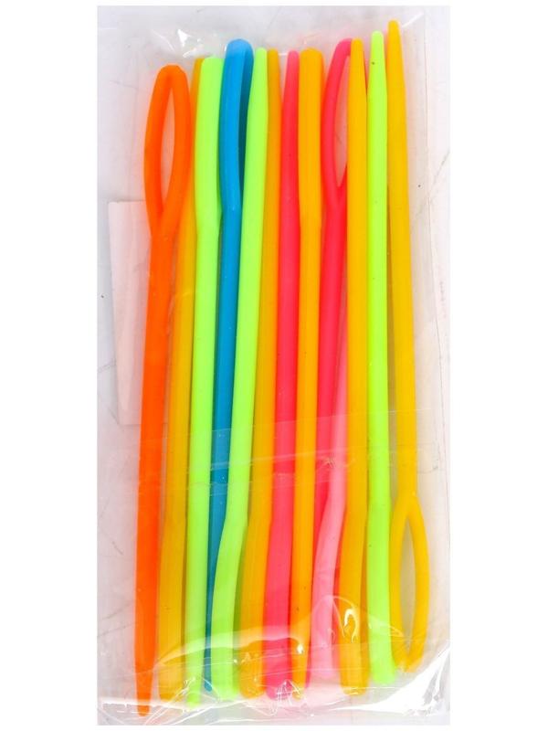 Игла пластиковая, набор 20 шт, размер 1 шт 9 см, цвета МИКС