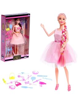Кукла-модель шарнирная «Виктория», в пышном платье, с набором аксессуаров, цвет розовый