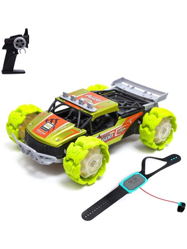 Машина радиоуправляемая A600 4WD, 1:12, управление жестами, кузов из металла, цвет зелёный