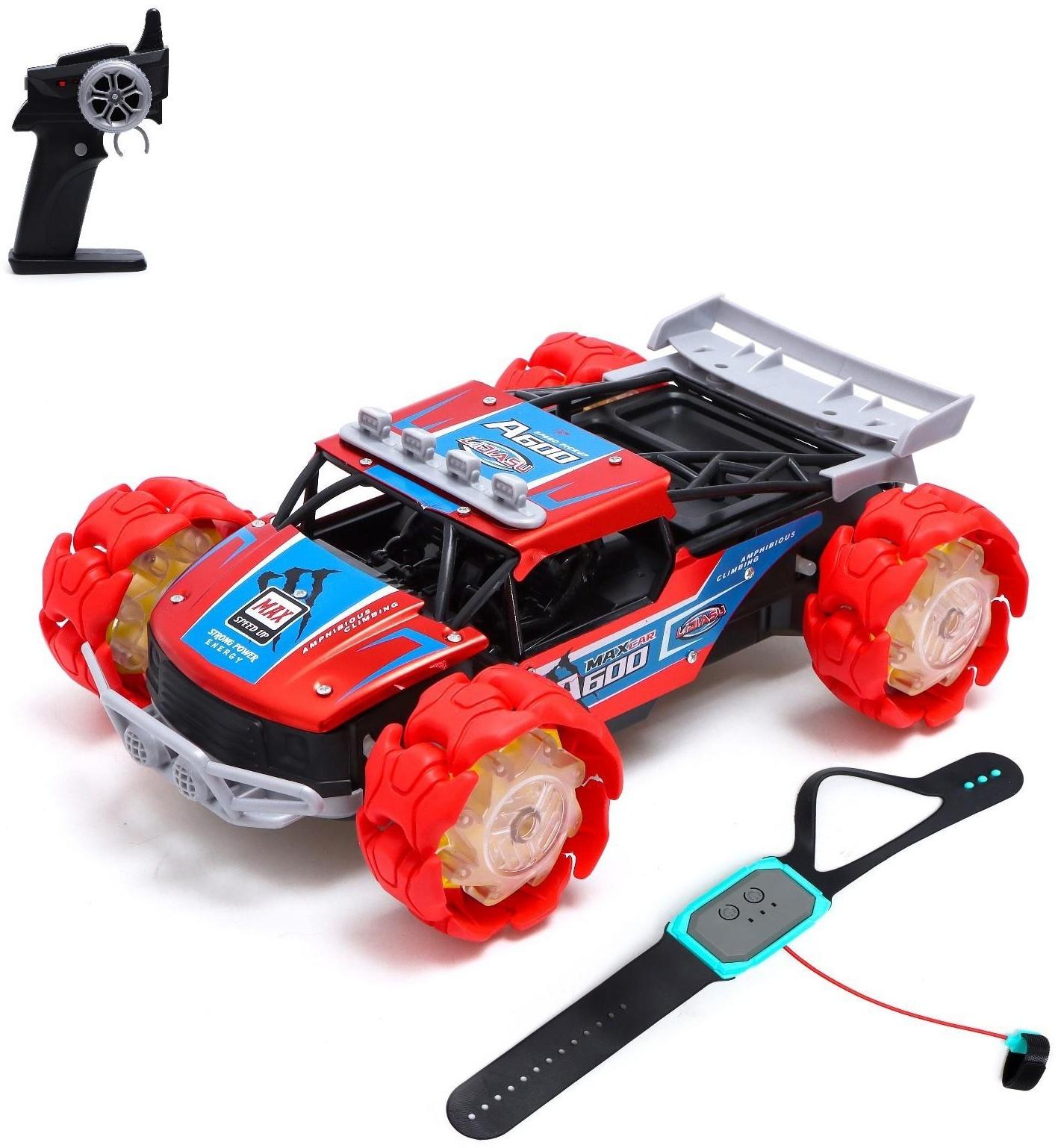 Машина радиоуправляемая A600 4WD, 1:12, управление жестами, кузов из металла, цвет красный