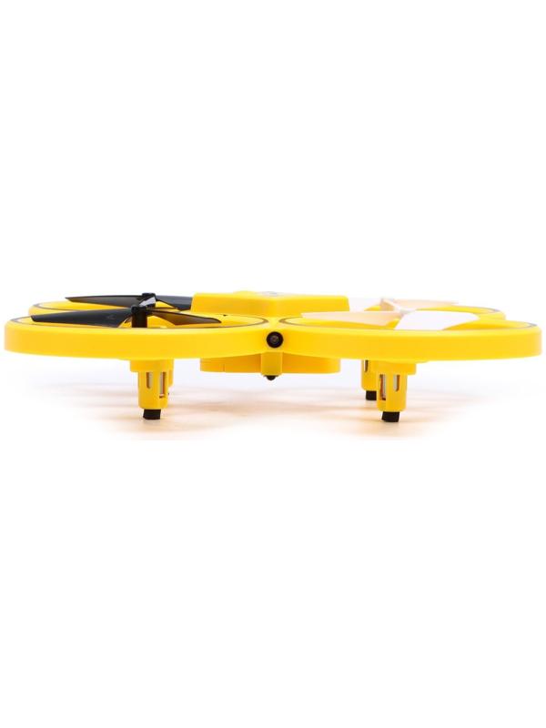 Квадрокоптер радиоуправляемый DRONE, подсветка, работает от аккумулятора, цвет жёлтый