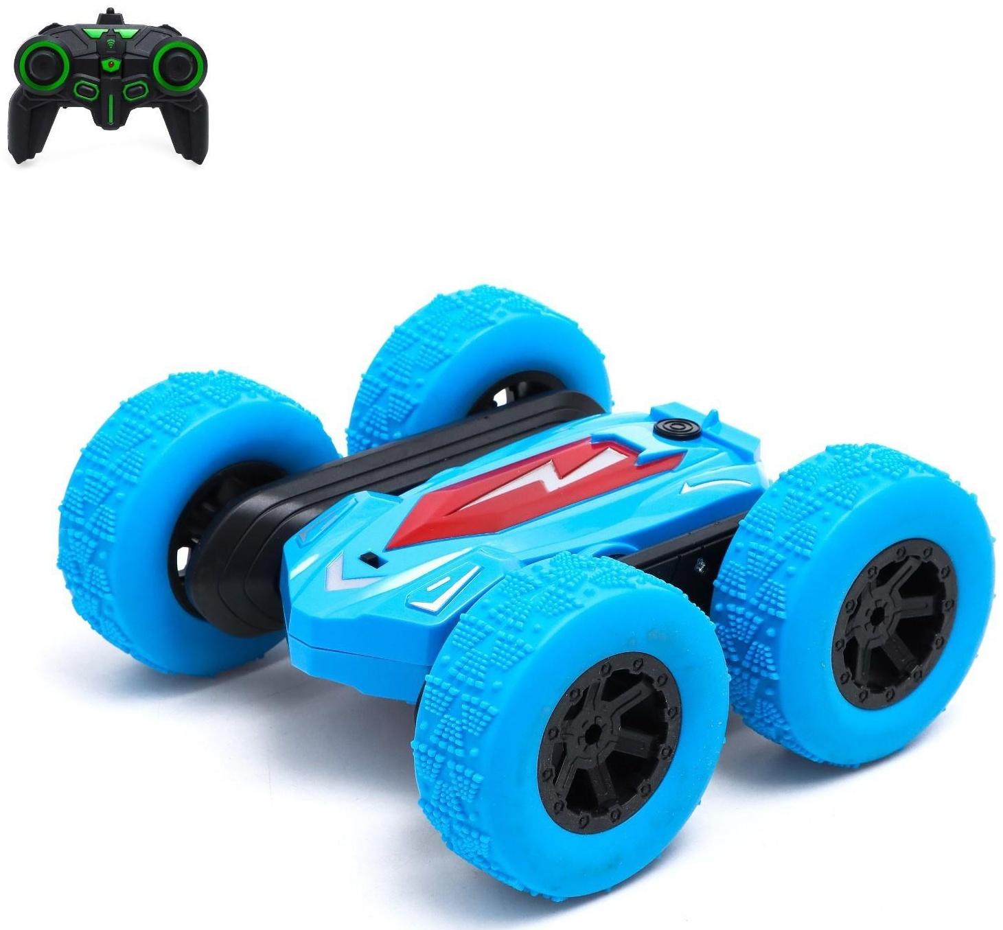 Машина - перевёртыш радиоуправляемая «Трюкач», работает от аккумулятора, цвет синий