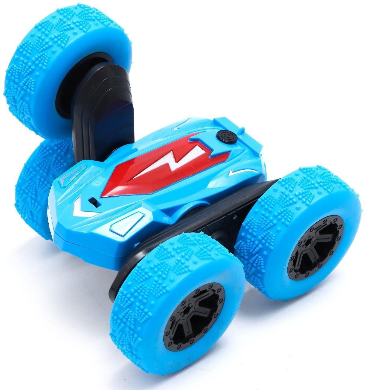 Машина - перевёртыш радиоуправляемая «Трюкач», работает от аккумулятора, цвет синий