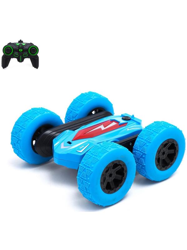 Машина - перевёртыш радиоуправляемая «Трюкач», работает от аккумулятора, цвет синий