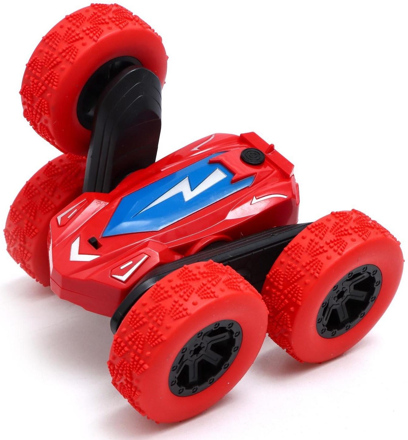 Машина - перевёртыш радиоуправляемая «Трюкач», работает от аккумулятора, цвет красный