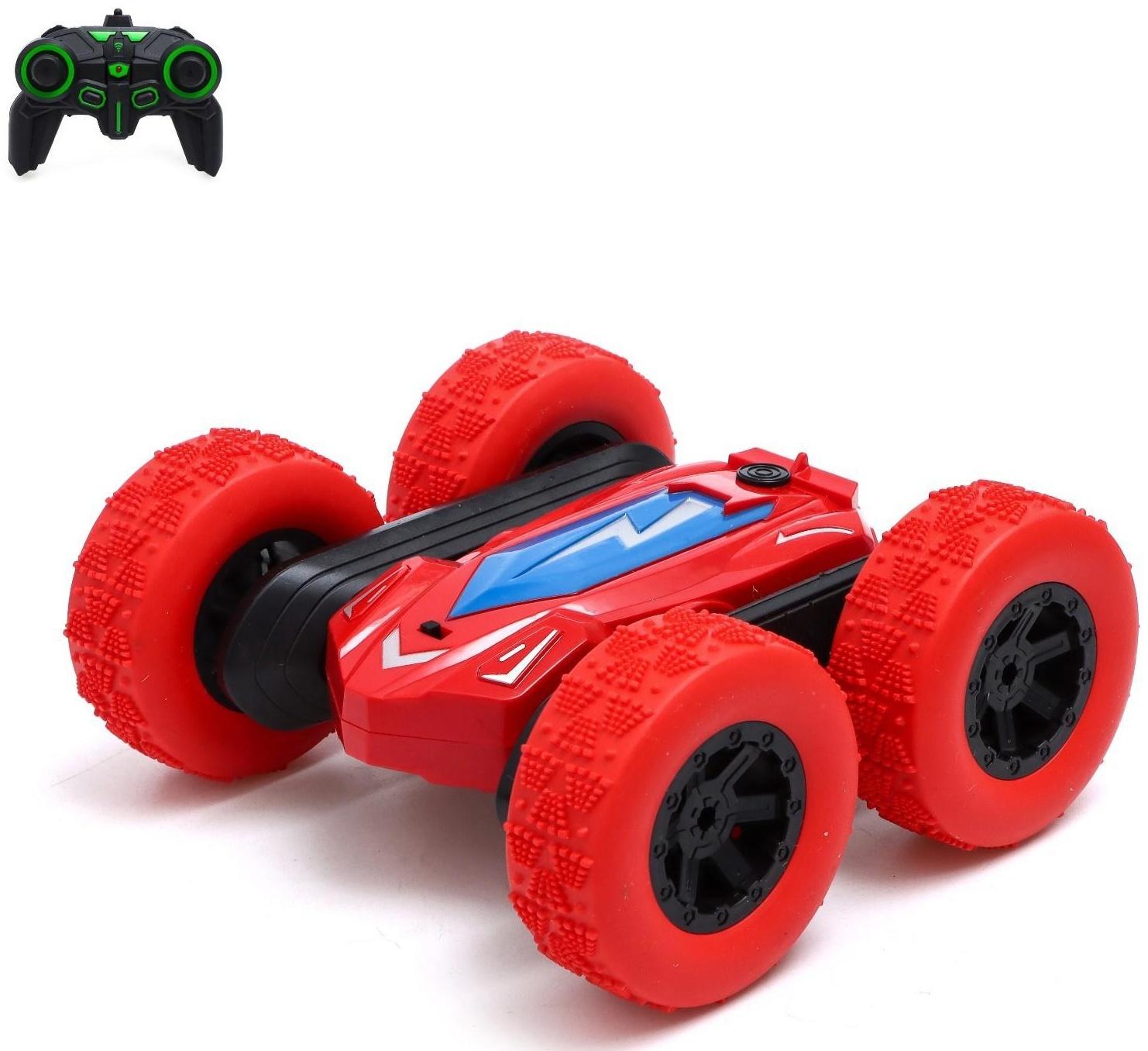 Машина - перевёртыш радиоуправляемая «Трюкач», работает от аккумулятора, цвет красный