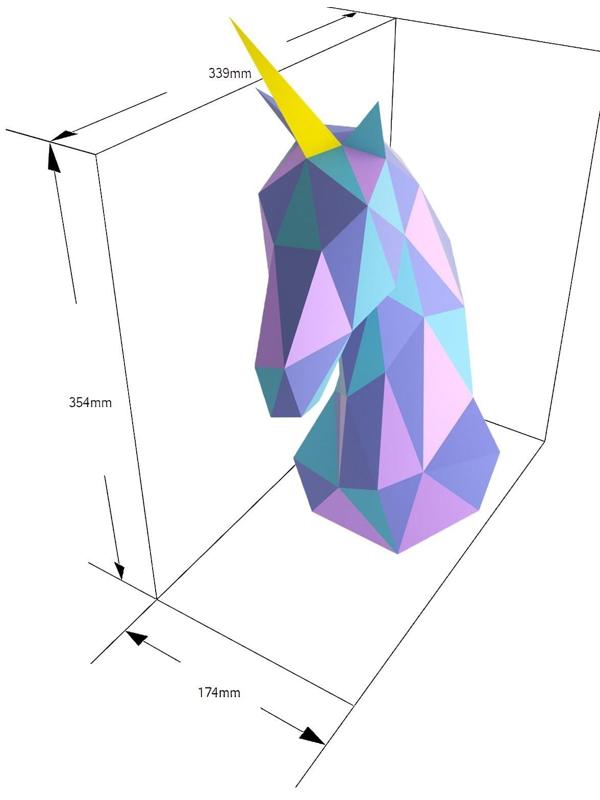 Полигональный конструктор «Единорог», 8 листов