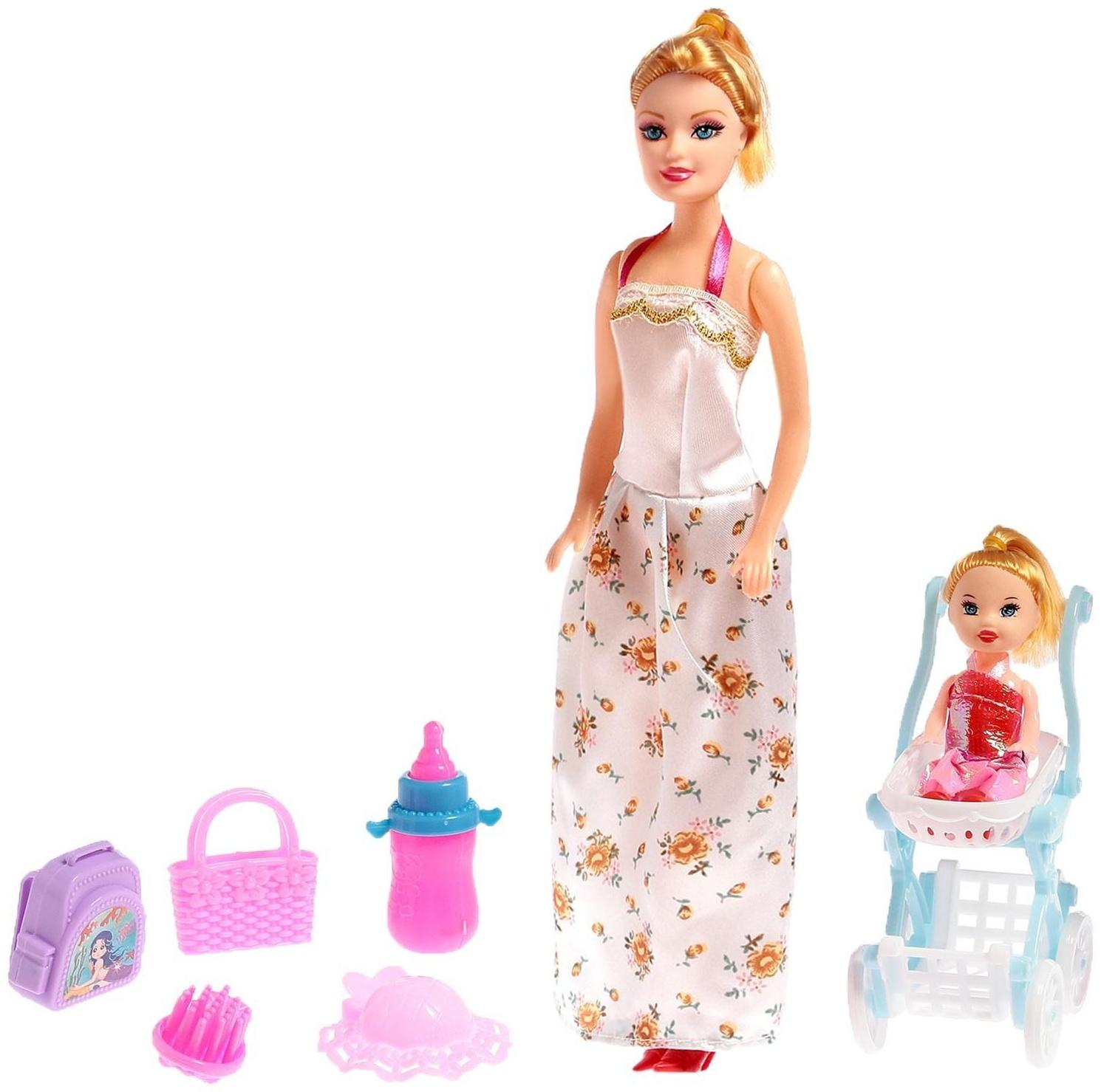 Кукла-модель «Мама Кэтрин» с малышкой, коляской и аксессуарами, МИКС