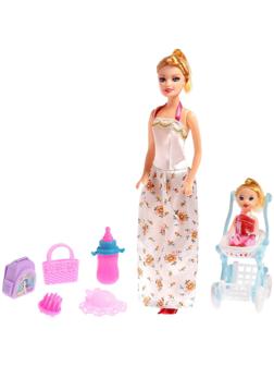 Кукла-модель «Мама Кэтрин» с малышкой, коляской и аксессуарами, МИКС