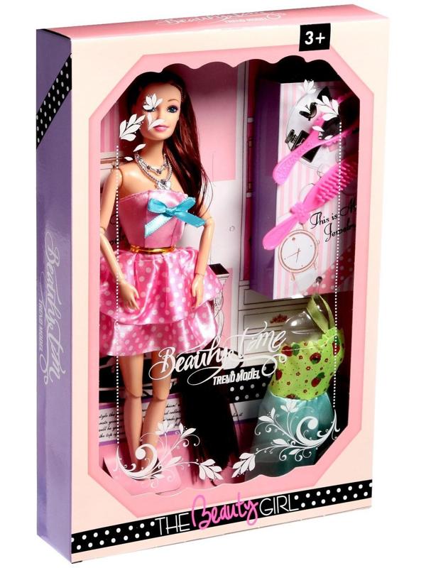 Кукла-модель шарнирная «Лейла» с набором платьев и аксессуарами, МИКС