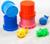 Набор игрушек для игры в ванне: пирамидка 4 шт + 3 пвх игрушки, виды и цвет МИКС