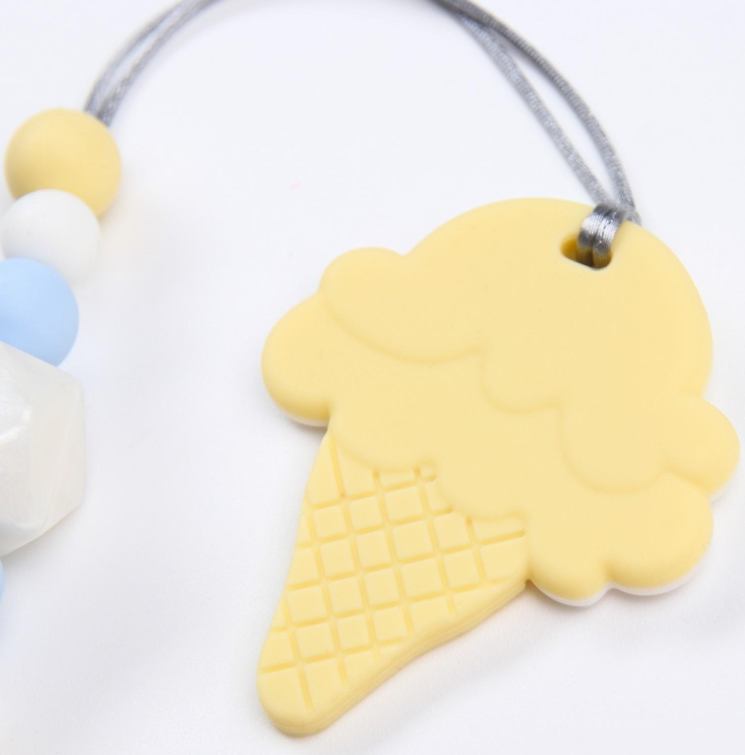 Прорезыватель - игрушка силиконовый на держателе «Мороженка»