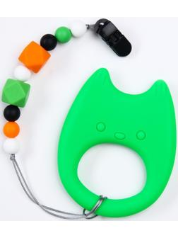 Прорезыватель - игрушка силиконовый на держателе «Котик» Г. Доман