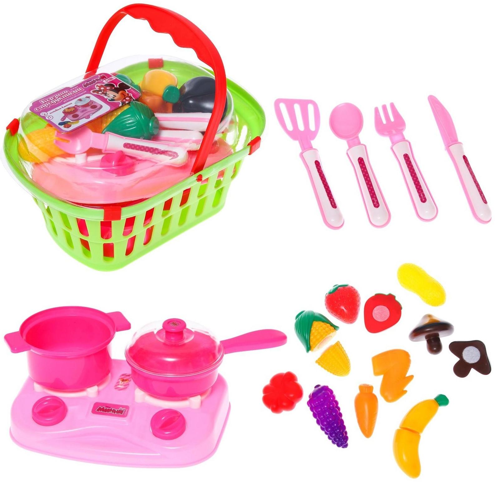 Игровой набор «Корзина с продуктами», Минни Маус
