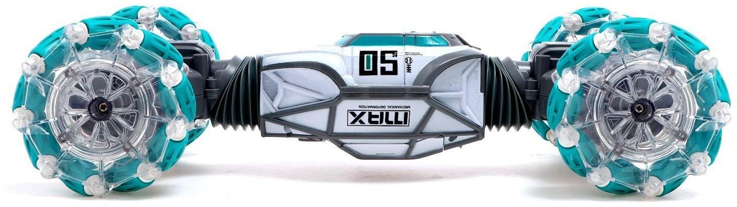 Машинка - перевертыш HYPER, управление жестами гиропульт, работает от аккумулятора, цвет зелёный