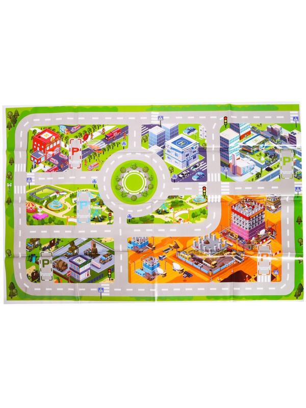 Набор игровой «Строительная техника», машинки 12 штук, дорожные знаки, игровое поле