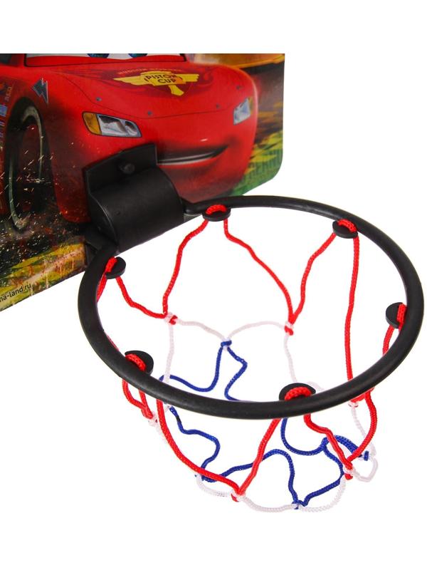 Баскетбольный набор с мячом «Тачки», диаметр мяча 8 см, диаметр кольца 13,5 см