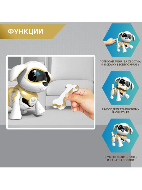 Робот-собака «Чаппи», русское озвучивание, световые и звуковые эффекты, цвет золотой