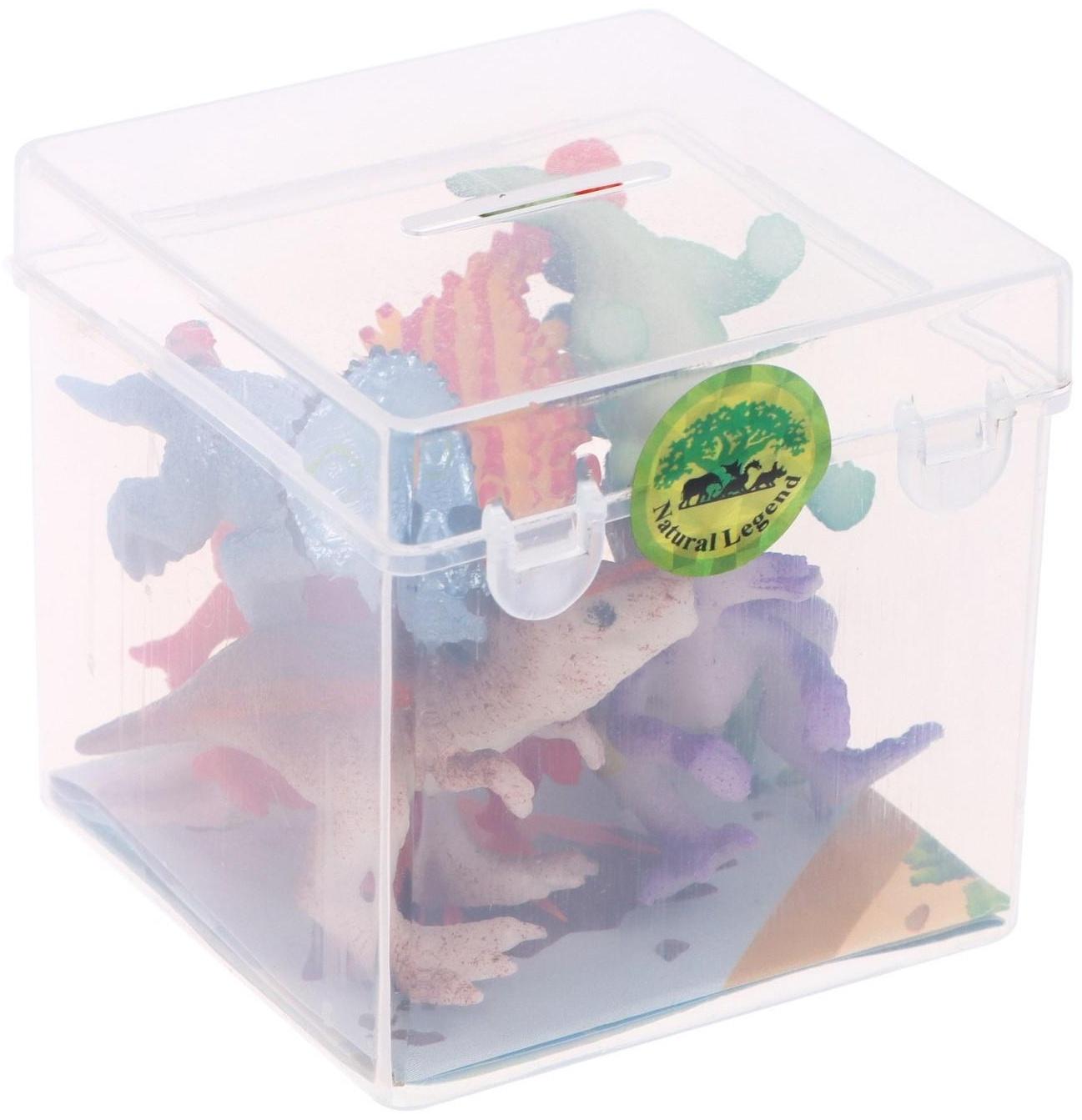 Набор животных «Мир динозавров», 6 фигурок, карта