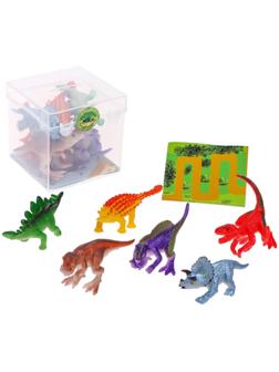 Набор животных «Мир динозавров», 6 фигурок, карта