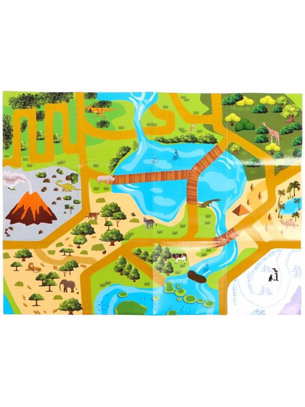 Набор животных «Мир динозавров», 6 фигурок, карта