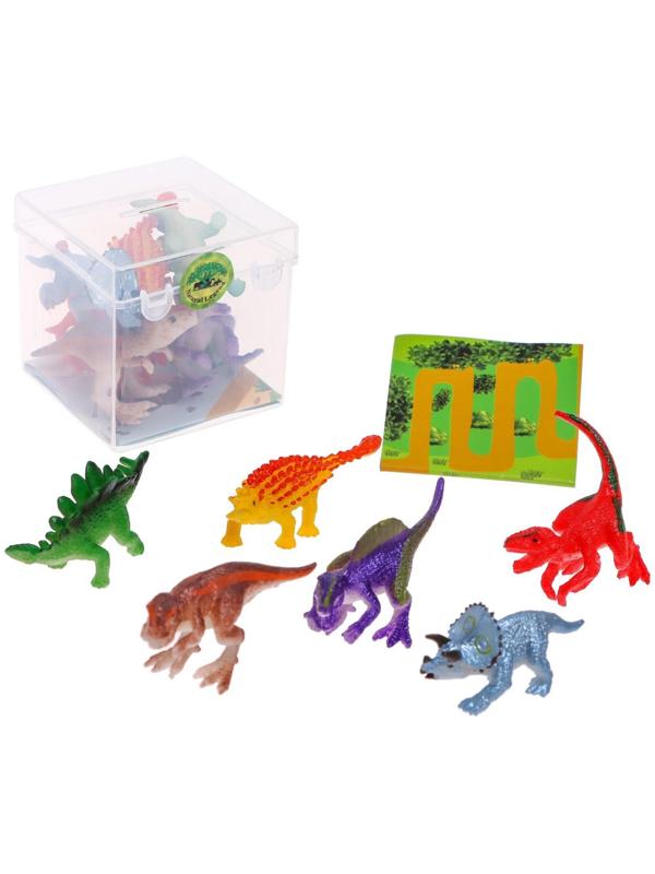 Набор животных «Мир динозавров», 6 фигурок, карта