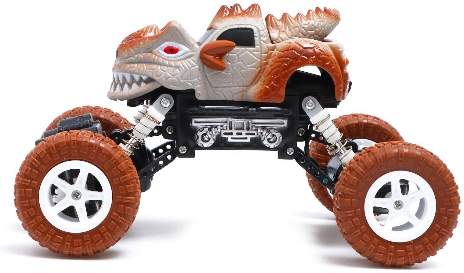 Джип радиоуправляемый DINO, работает от аккумулятора, цвет коричневый