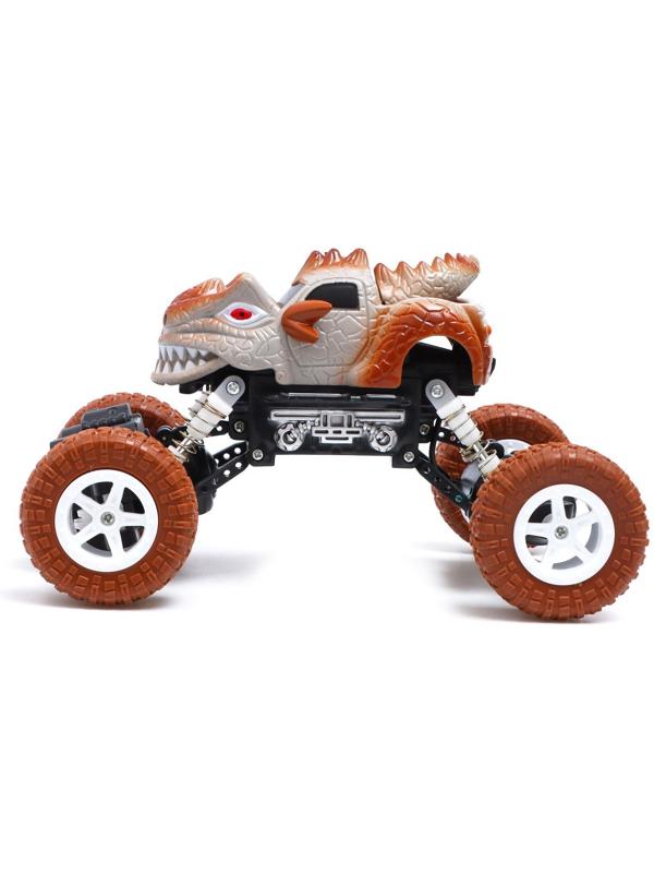 Джип радиоуправляемый DINO, работает от аккумулятора, цвет коричневый