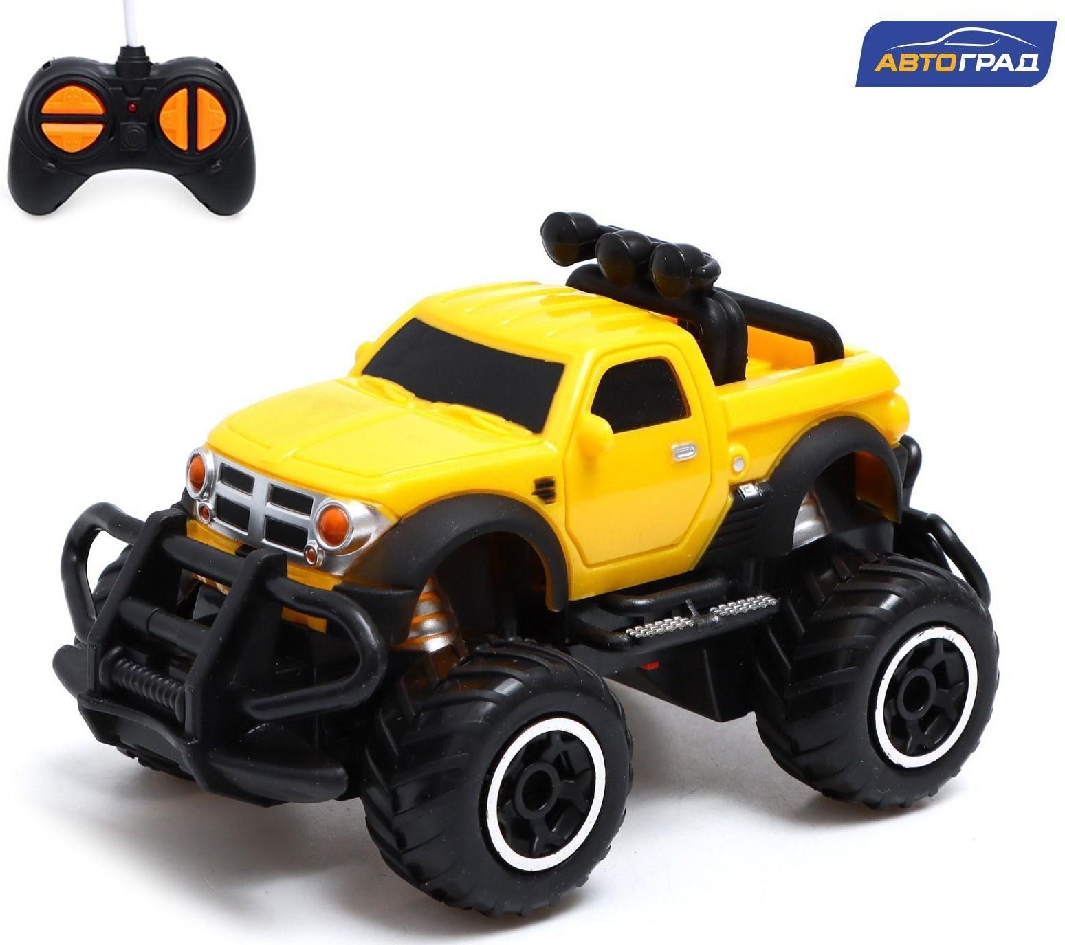 Джип радиоуправляемый «Пикап», работает от батареек, цвет жёлтый