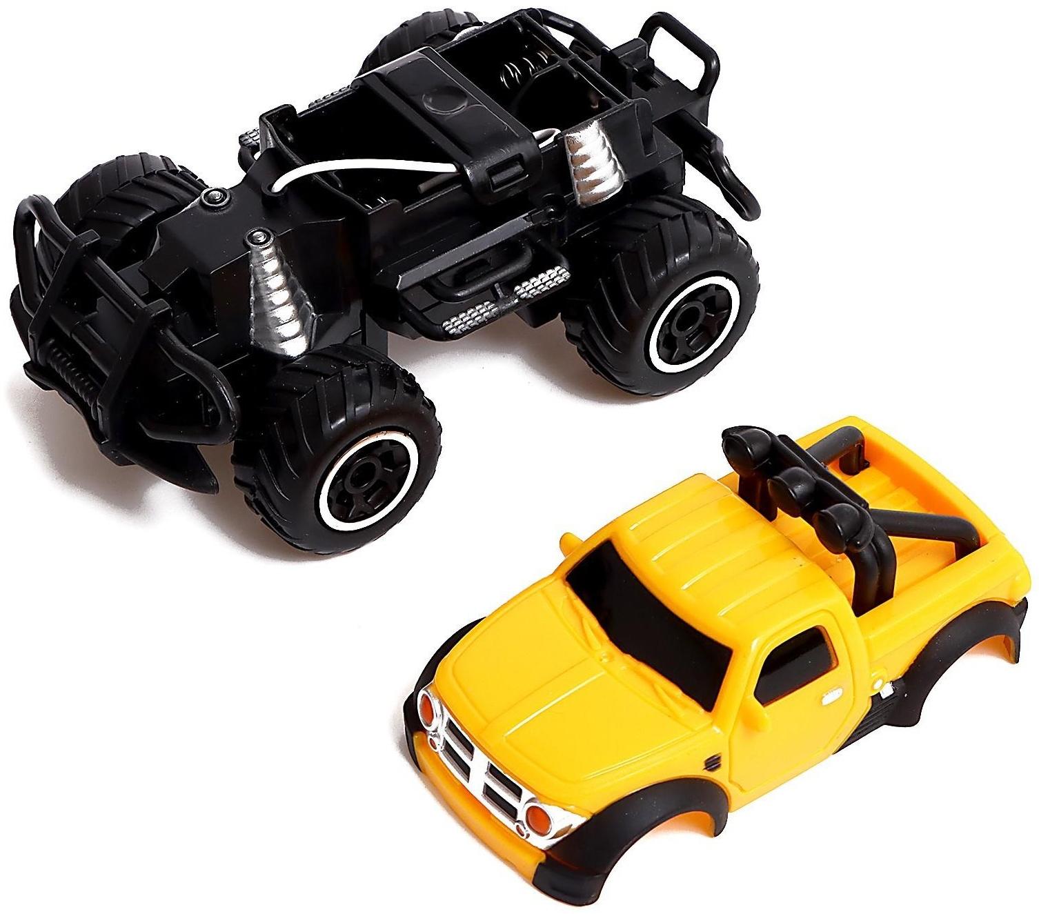 Джип радиоуправляемый «Пикап», работает от батареек, цвет жёлтый