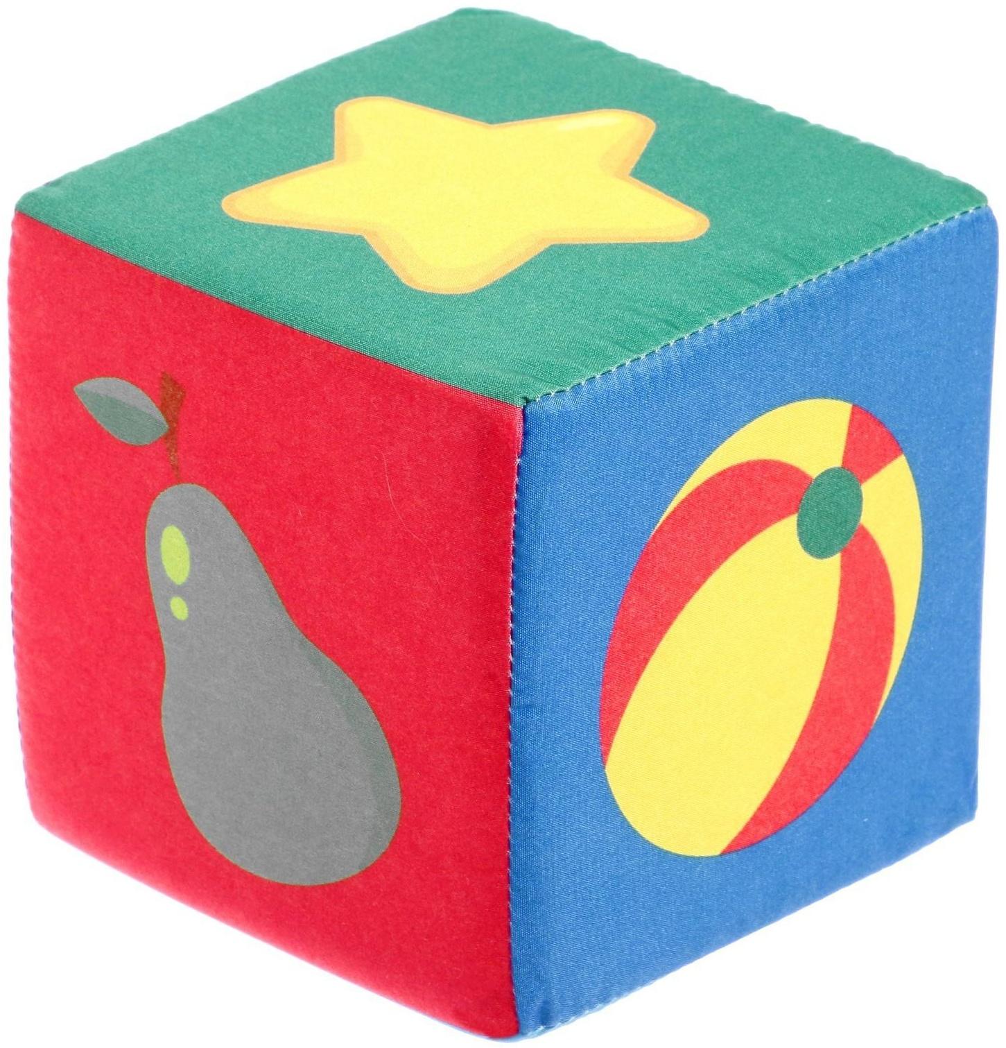 Игрушка мягконабивная «Кубики: Предметы», 4шт, 10 × 10 см