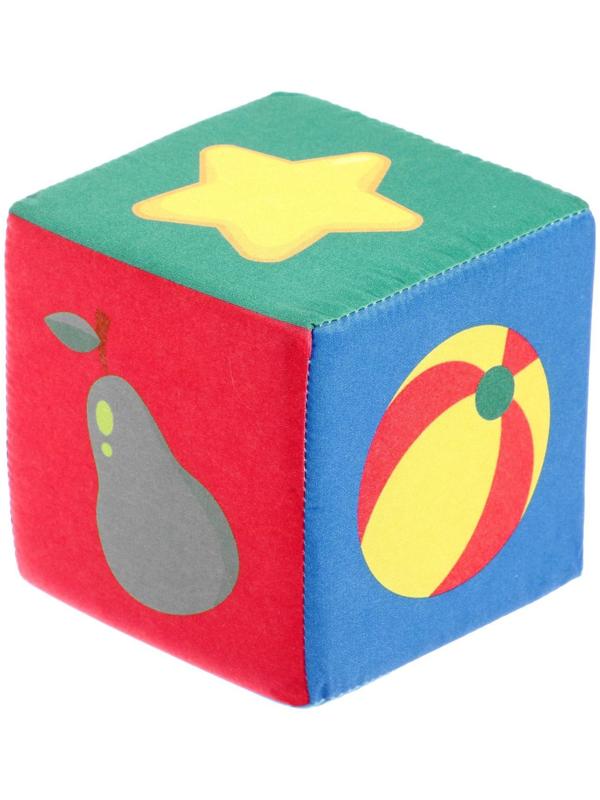 Игрушка мягконабивная «Кубики: Предметы», 4шт, 10 × 10 см