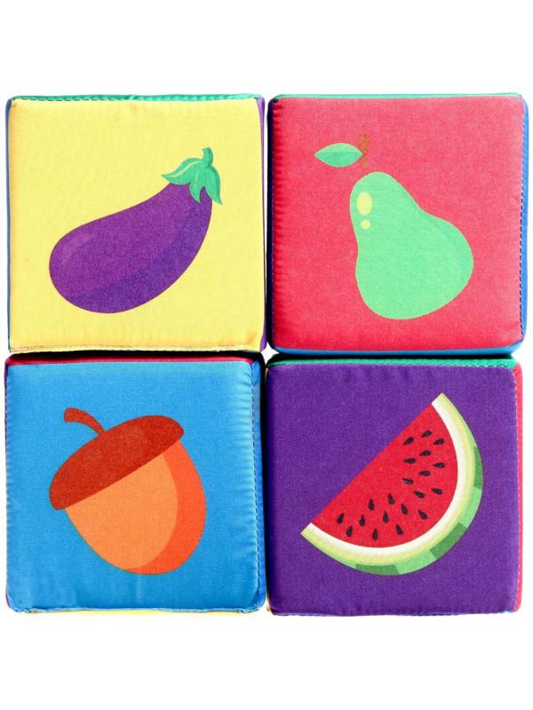 Игрушка мягконабивная «Кубики: Предметы», 4шт, 10 × 10 см