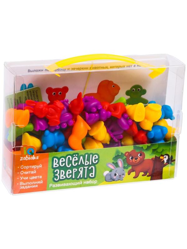 Развивающий набор «Весёлые зверята», сортер, задания на карточках, маркер